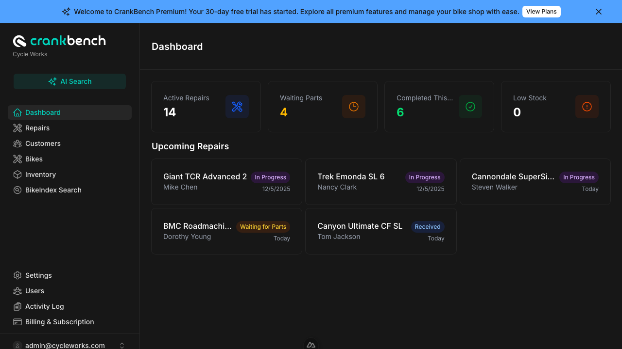 CrankBench Dashboard